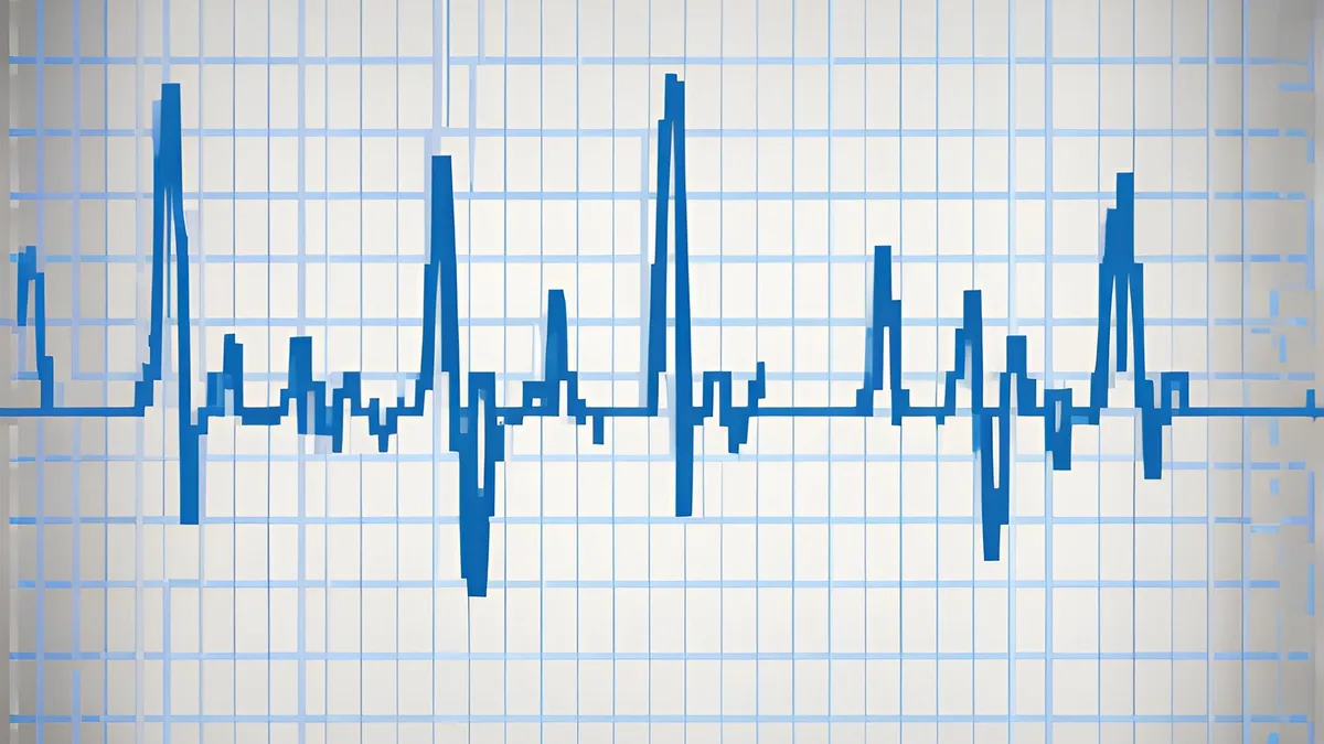 Monitor de electrocardiograma mostrando el trazado del ritmo cardíaco durante un examen EKG del corazón